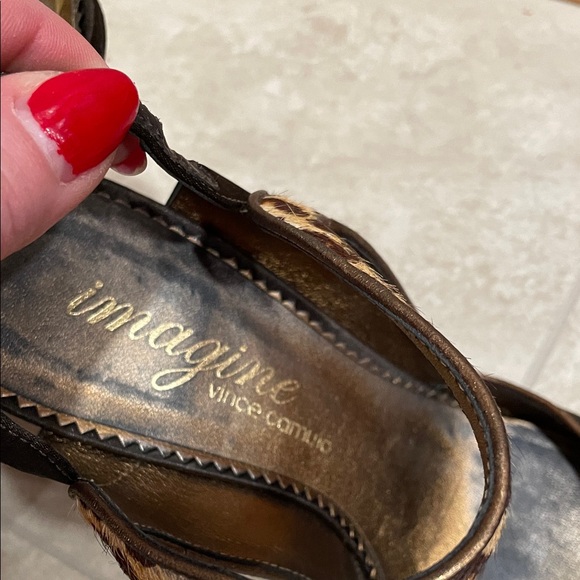 imagine Vince Camuto Leopard Print Strappy Heels - Picture 5 of 7